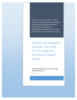William and Margaret Mccalla: the 1938 Trip Through the Northwest United States