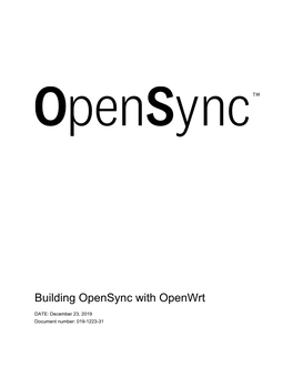 Building Opensync with Openwrt