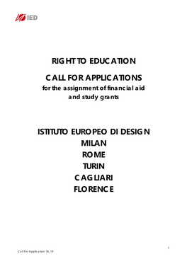 Right to Education Call for Applications Istituto