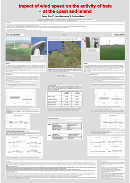 Impact of Wind Speed on the Activity of Bats-At the Coast and Inland