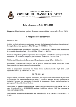 N. 7 Liquidazione Gettoni Di Presenza Anno 2019.Pdf