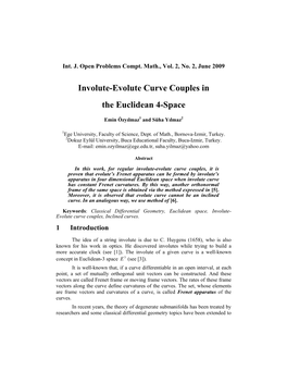 Involute-Evolute Curve Couples in the Euclidean 4-Space