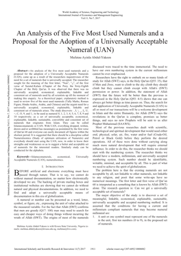 An Analysis of the Five Most Used Numerals and a Proposal