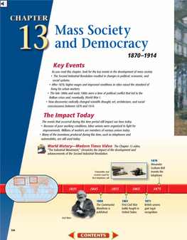 Mass Society and Democracy, 1870-1914