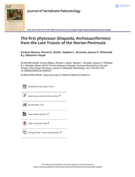 (Diapsida, Archosauriformes) from the Late Triassic of the Iberian Peninsula