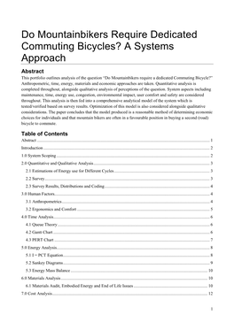 Do Mountainbikers Require Dedicated Commuting Bicycles? a Systems