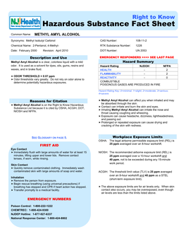 Hazardous Substance Fact Sheet