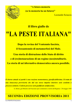 Il Libro Giallo De "LA PESTE ITALIANA"