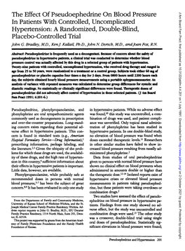 The Effect of Pseudoephedrine on Blood Pressure in Patients With