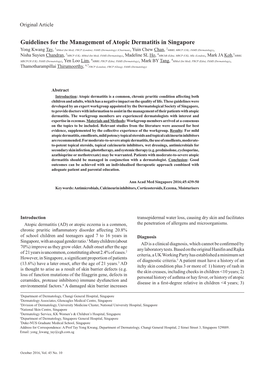 Guidelines for the Management of Atopic Dermatitis in Singapore