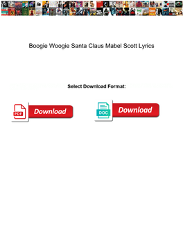 Boogie Woogie Santa Claus Mabel Scott Lyrics