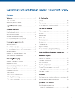 Shoulder Replacement Surgery Information Book