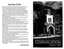 2009 Fall Convocation Program
