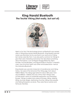 King Harald Bluetooth the Techie Viking (Not Really, but Sort Of)