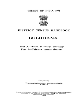 District Census Handbook, Buldhana, Part
