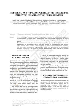 Modelling and Trials of Pyroelectric Sensors for Improving Its Application for Biodevices