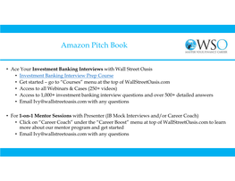 Amazon Pitch Book