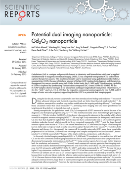 Potential Dual Imaging Nanoparticle