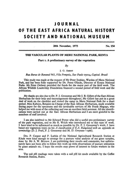 The Vascular Plants of Meru National Park, Kenya