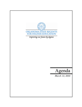 Agenda March 13, 2008