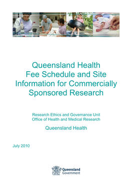 Fee and Site Information for Commercially Sponsored Research