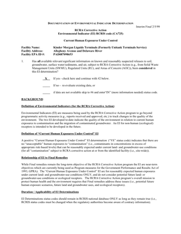 EPA Region 3 RCRA Corrective Action Environmental Indicator For