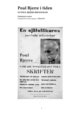 Poul Bjerre I Tiden EN POUL BJERRE-BIBLIOGRAFI