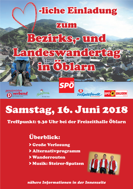 Bezirks,- Und Landeswandertag in Öblarn