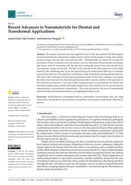 Recent Advances in Nanomaterials for Dermal and Transdermal Applications