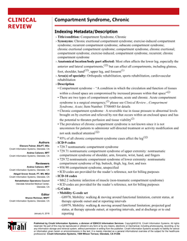 Compartment Syndrome, Chronic