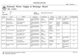 SRI LANKA National Water Supply & Drainage Board