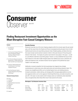 Finding Restaurant Investment Opportunities As the Moat -Disruptive Fast-Casual Category Matures