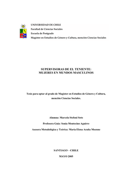 Supervisoras De El Teniente: Mujeres En Mundos Masculinos