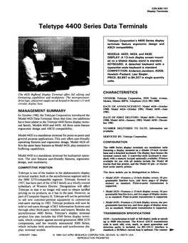 Teletype 4400 Series Data Terminals