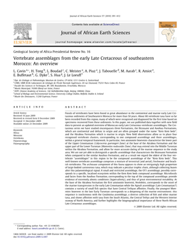 Vertebrate Assemblages from the Early Late Cretaceous of Southeastern Morocco: an Overview