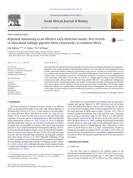 First Records of Naturalised Solidago Gigantea Aiton