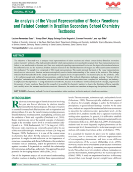 An Analysis of the Visual Representation of Redox Reactions and Related Content in Brazilian Secondary School Chemistry Textbooks