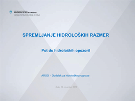 Spremljanje Hidroloških Razmer