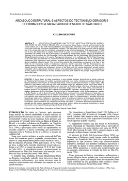 Arcabouço Estrutural E Aspectos Do Tectonismo Gerador E Deformador Da Bacia Bauru No Estado De São Paulo