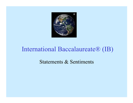 IB Statements & Sentiments