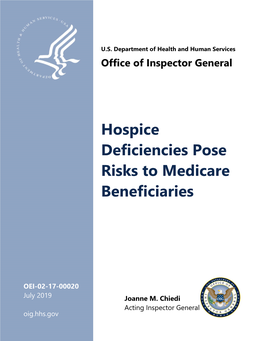 Hospice Deficiencies Pose Risks to Medicare Beneficiaries