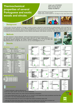 Thermochemical Properties of Several Portuguese and Exotic Woods And