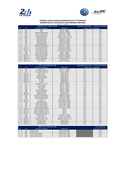 2017 24H Le Mans Scrutineering Timetable V3.Xlsx