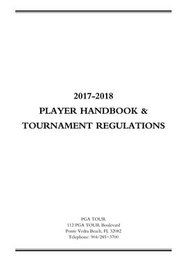 2017-2018 Player Handbook & Tournament Regulations