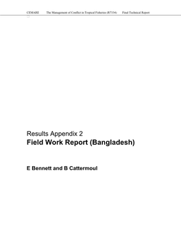 Results Appendix 2 Field Work Report (Bangladesh)