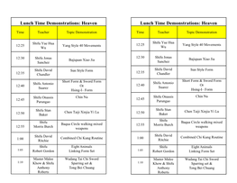 Lunch Time Demonstrations: Heaven Lunch Time Demonstrations: Heaven