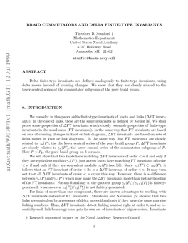 [Math.GT] 12 Jul 1999 Here ABSTRACT Hyaeeuvln Modulo Equivalent Are They .INTRODUCTION 0