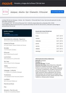 Horario Y Mapa De La Línea C3A De Tren