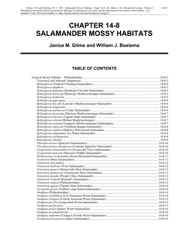 Volume 2, Chapter 14-8: Salamander Mossy Habitats