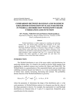 Comparison Between Bayesian and Maximum Likelihood Estimation of Scale Parameter in Weibull Distribution with Known Shape Under Linex Loss Function